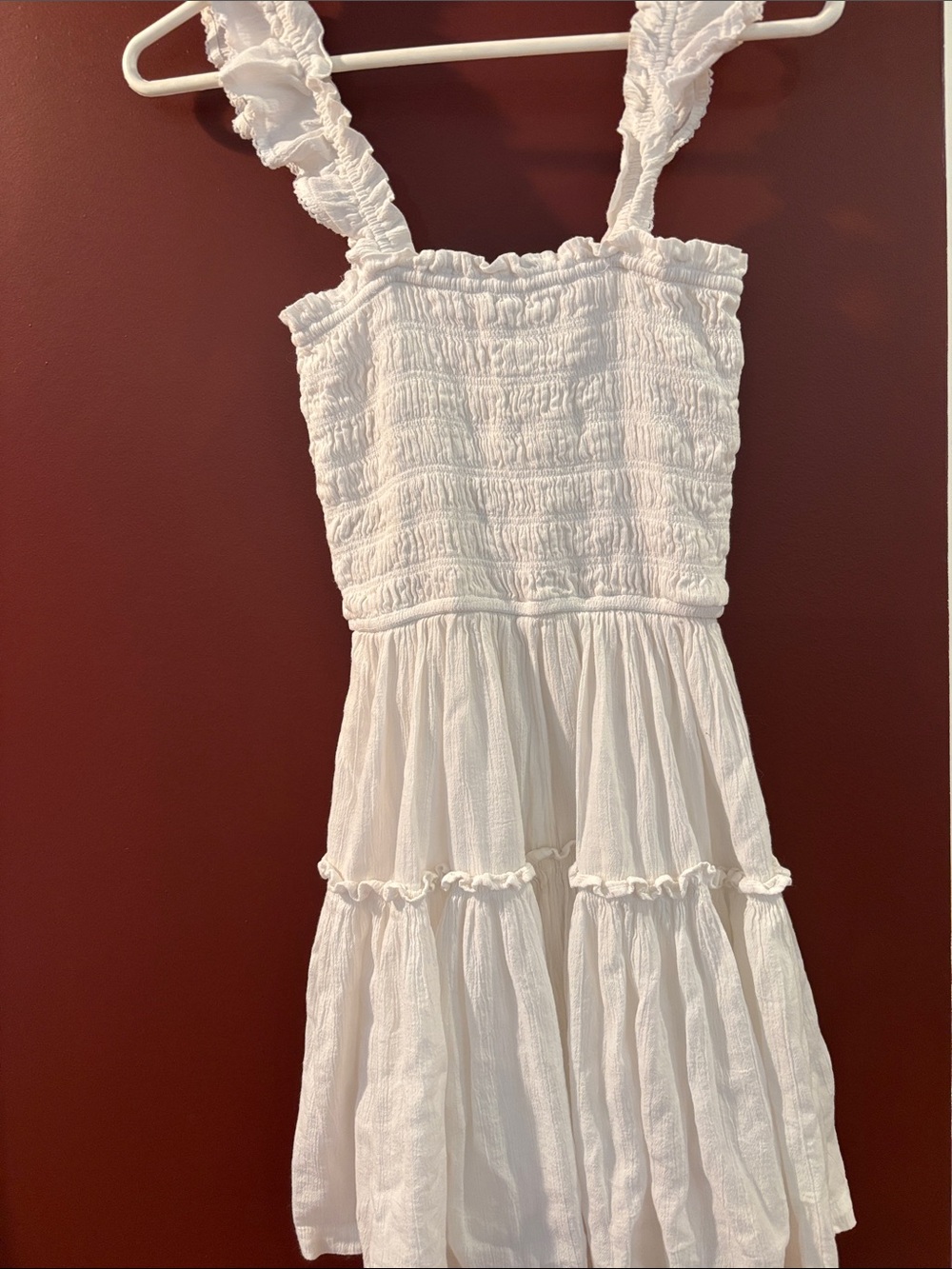 aerie White cotton Smocked Tiered Sundress for Girls Size 12  or SP